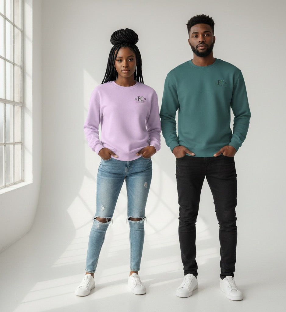 FACS family shield embroidered sweaters